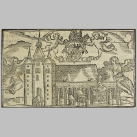 Olomouc, Katedrála sv. Václava v 16. století (B. Paprocký, Zrcadlo slavného Markrabství moravského, 1593), Wikipedia.png